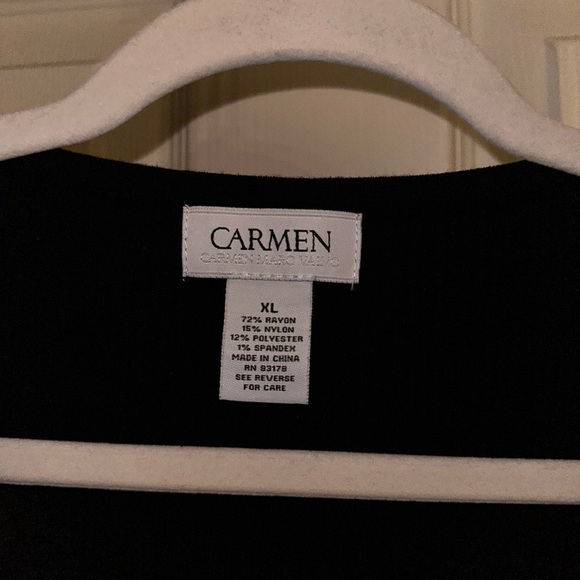 Carmen Marc Valvo women’s black ribbed lace up detail blouse XL contemporary - Picture 2 of 6